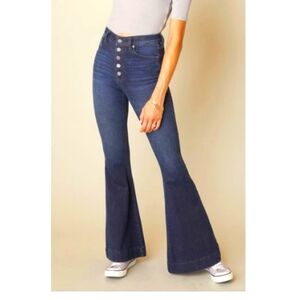 KanCan Colbie High Rise Super Flare Jeans Dark Wash size 13/30
